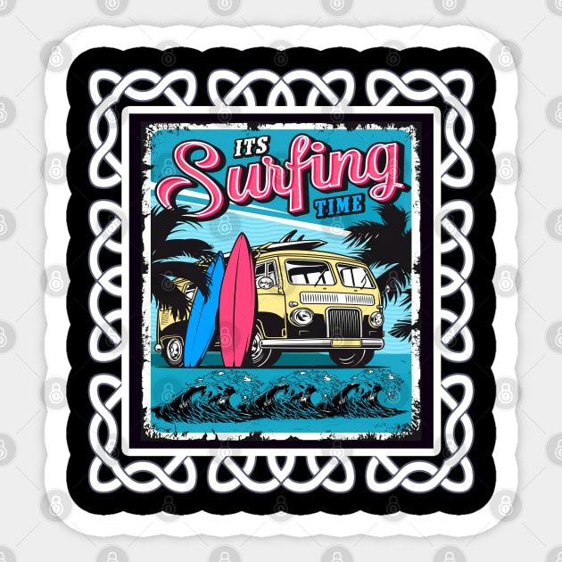 Surfing Time California Sticker by JeffDesign